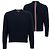 Thom Browne Runder Wollstrick mit drei Streifen in Navy Blau