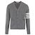 Thom Browne V-Ausschnitt Cardigan aus diagonalem Waffel-Merinowolle Hellgrau Braun