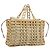 Salvatore Ferragamo Hand Bag Canvas Beige Silver