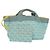 Hermès HERMES Animo Pixel GM Hand Bag Canvas Light Blue Silver
