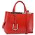FENDI 2 JOURS Hand Bag Leather 2way Red Silver