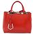 FENDI 2 JOURS Hand Bag Leather 2way Red Silver - vista 13