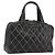 CHANEL Wild Stitch Hand Bag Leather Black CC