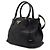 Prada Borsa Tote e Borsa a Tracolla Crossbody in Vitello Phenix Nero con Logo Triangolare Dorato - vista 2