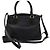 Prada Borsa Tote e Borsa a Tracolla Crossbody in Vitello Phenix Nero con Logo Triangolare Dorato - vista 4