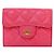 Chanel Tarjetero de piel caviar rosa