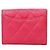 Chanel Tarjetero de piel caviar rosa - vista 3
