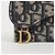 Dior Tarjetero acordeón Saddle en jacquard Oblique Azul - vista 3