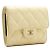 Chanel Portafoglio classico con patta da donna Caviar Gold CC Logo Giallo - vista 4