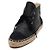 Chanel Sneakers espadrillas mid-top da donna in pelle nera Nero - vista 2