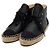 Chanel Sneakers espadrillas mid-top da donna in pelle nera Nero - vista 3