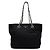 Prada Schwarze gesteppte Nylon-Shopper-Schultertasche mit Kette