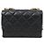 Chanel Borsa a spalla con patta in pelle nera e catena in metallo dorato Nero - vista 3