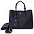 Prada Borsa a Tracolla Tote Saffiano Double Gold Nera Nero
