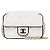 Chanel Borsa a tracolla bianca trapuntata con patta e catena Bianco