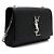 Saint Laurent Bolso de hombro y bandolera Classic Kate Small Monogram con cadena plateada Negro - vista 3