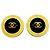 Chanel Clip Earrings in Black and Gold Golden