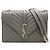 Borsa a tracolla in pelle grigia Yves Saint Laurent Marrone