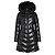 Moncler Abrigo de plumón negro con cuello de piel