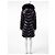 Moncler Abrigo de plumón negro con cuello de piel - vista 3
