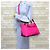 Borsa a tracolla Prada in nylon rosa - vista 2