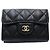 Cartera tri-fold Chanel en piel de becerro granulada negra Negro - vista 2
