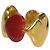 LOUIS VUITTON Sweet Monogram Ring Herz aus rotem Emaille und Gold LV Logo Größe S 52 Golden
