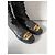 Stivali alti Chanel in pelle nera con logo CC dorato - vista 5
