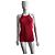 Salvatore Ferragamo Top rosso in cotone a coste con scollo all'americana