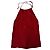 Salvatore Ferragamo Top rosso in cotone a coste con scollo all'americana - vista 2
