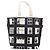 Chanel Window Line Tote Bag Schwarz Weiß