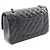 Borsa a tracolla Chanel Matelassé Double Flap Nero - vista 2