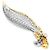 Autre Marque Broche, ouro de dois tons e diamantes. - vista 4