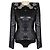 Body a maniche lunghe con paillettes blu navy Alexandre Vauthier