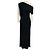 Autre Marque Vestido asimétrico Lowery de rayas diplomáticas negras / blancas Brandon Maxwell Negro