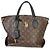 Louis Vuitton Black Monogram Canvas Flower Zipped Tote MM Marrone