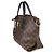 Louis Vuitton Black Monogram Canvas Flower Zipped Tote MM Marrone - vista 3