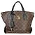 Louis Vuitton Black Monogram Canvas Flower Zipped Tote MM Marrone - vista 8
