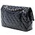 Sac à bandoulière Chanel Medium Classic Double Flap en cuir verni noir - vue 2