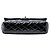 Sac à bandoulière Chanel Medium Classic Double Flap en cuir verni noir - vue 3