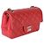 Gabrielle Sac Chanel Mini Rectangular Classic Flap en agneau matelassé rouge - vue 4