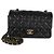 Gabrielle Bolso Mini Rectangular Flap Chanel de piel de cordero acolchada negra Negro