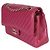 Gabrielle Borsa Chanel Medium Classic Double Flap in pelle d'agnello chevron fucsia Rosa - vista 3