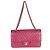 Gabrielle Borsa Chanel Medium Classic Double Flap in pelle d'agnello chevron fucsia Rosa - vista 5