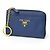Prada Saffiano Leather Key Case Coin Purse Blue