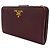 Cartera Prada bi-fold en piel Saffiano Rosa Crudo Burdeos - vista 2