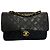 Chanel Vintage Classic Double Flap Leather 25 Schwarz