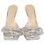 Sandales mules Mach & Mach Silver/Clear PVC ornées de cristaux Argenté