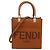 Mini bolso tote Sunshine Shopper Fendi de piel marrón Castaño