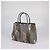 Prada Double Handle Tote aus grauem exotischem Leder und Leder-Patchwork - Ansicht 2